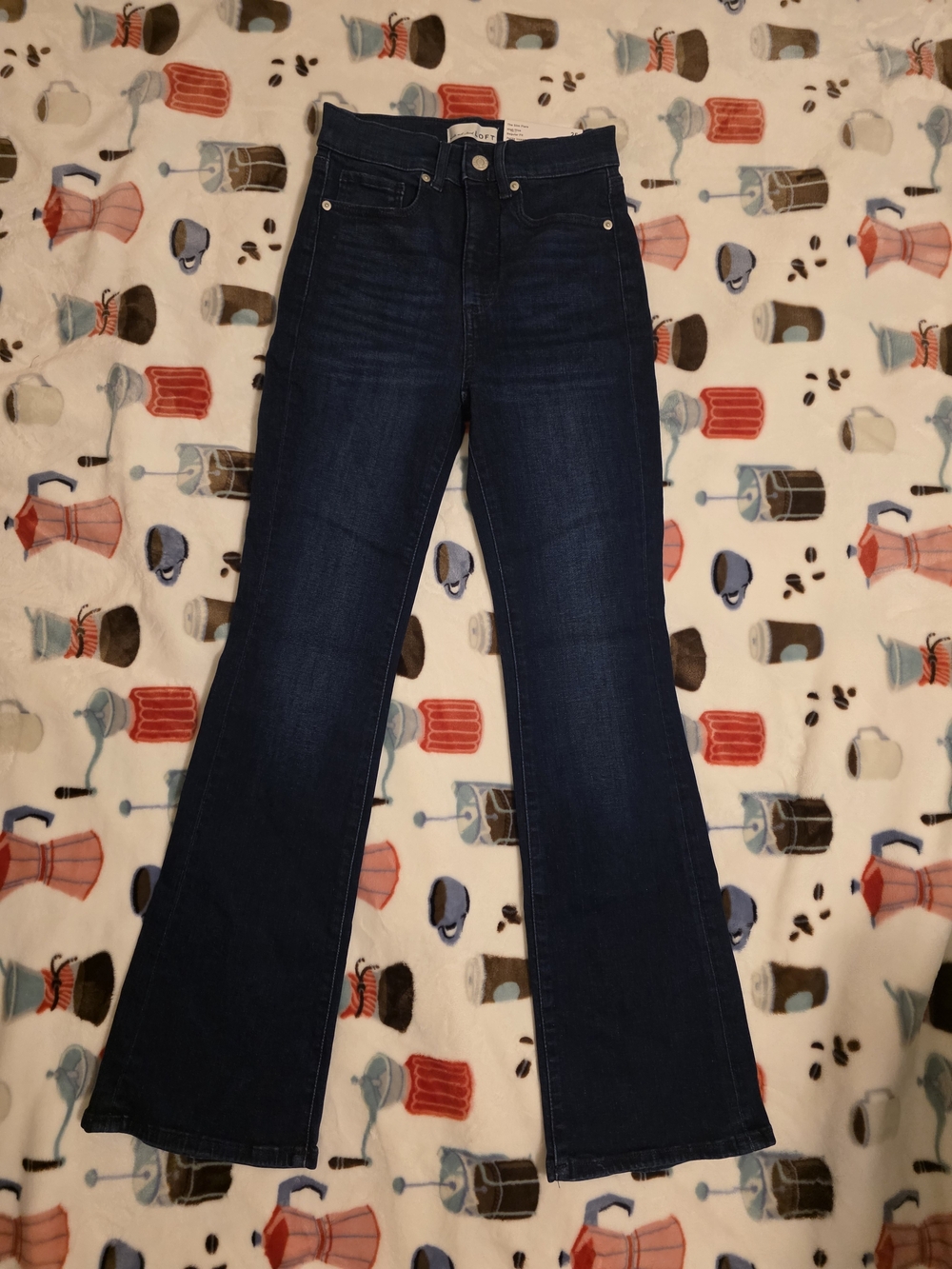 LOFT Dark Wash High Rise Slim Flare Jeans